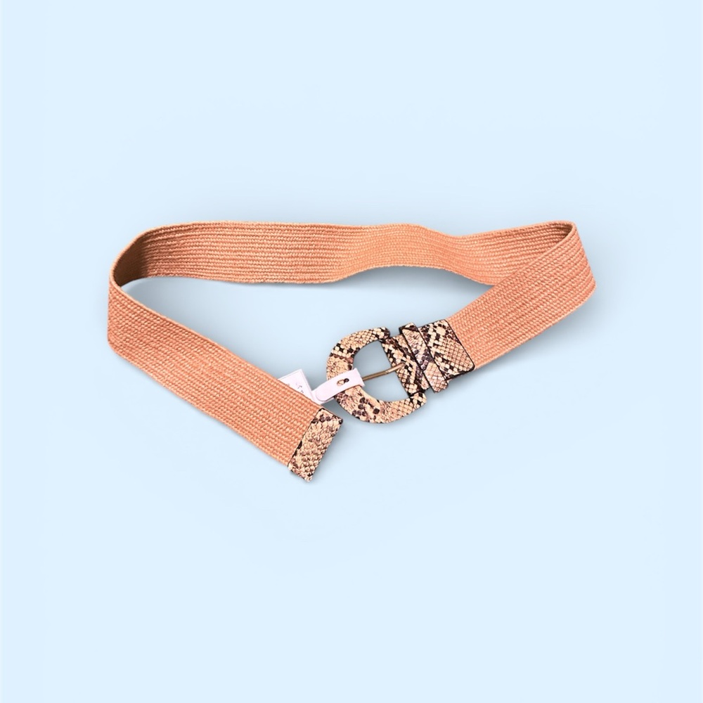 a new day Tan Belt with Snakeskin Accent